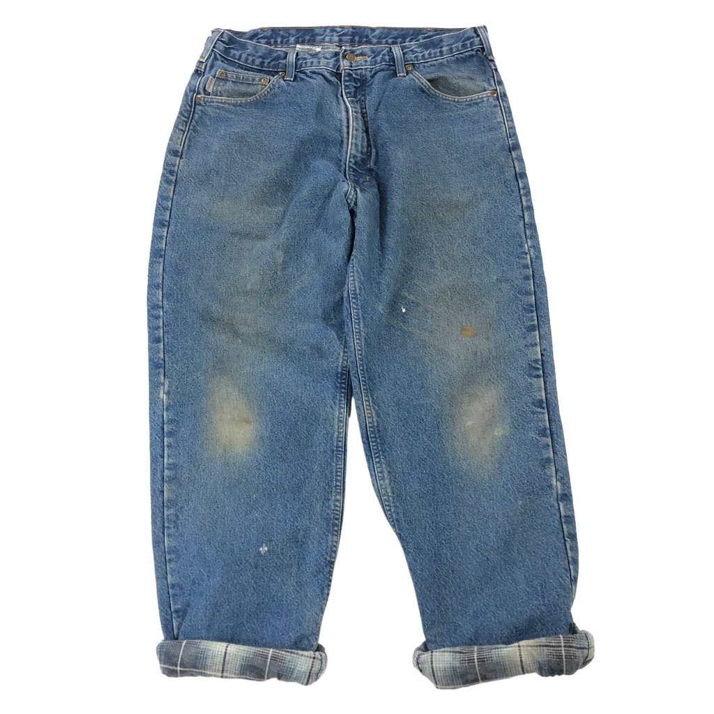 W36” Vintage Carhartt Tartan Lined Jeans